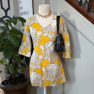 World Market Yellow Boho Soft Floral Dress 🤩